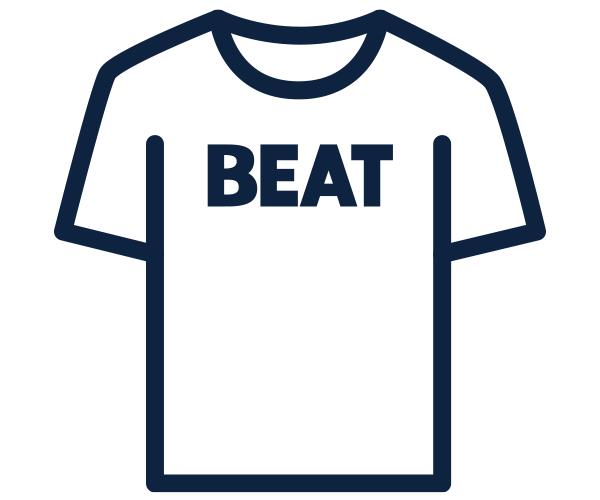 Shirt with beat spelled on it