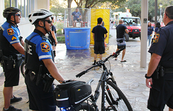 UTSA bike patrol smiling.