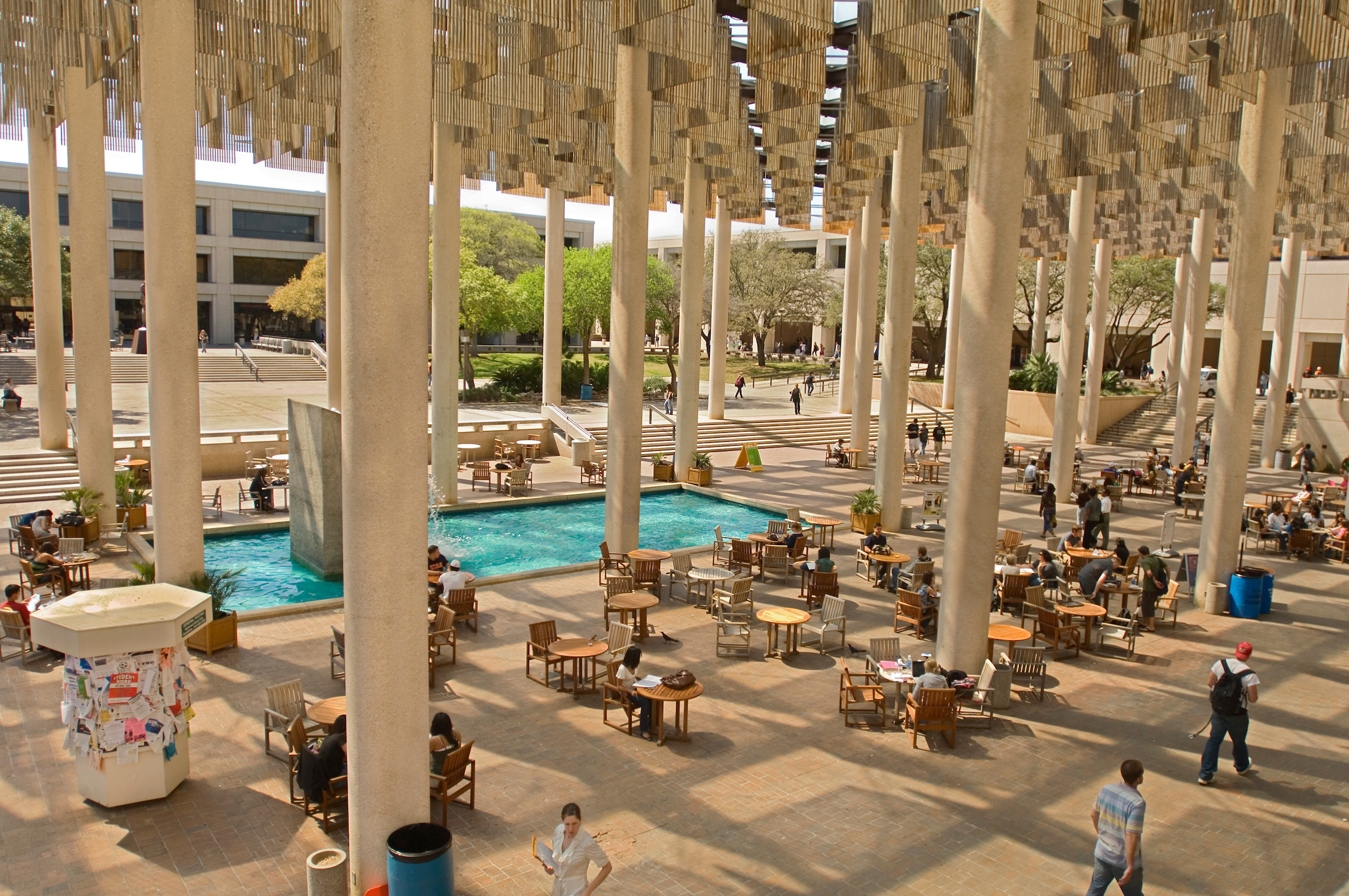 Sombrilla Plaza with Students