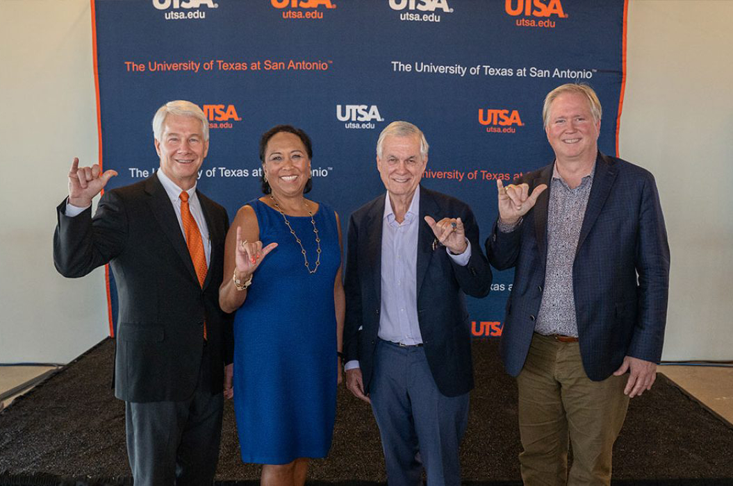 Sam Dawon, Nancy Kudla, Carlos Alvarez and Graham Weston at a campaign event