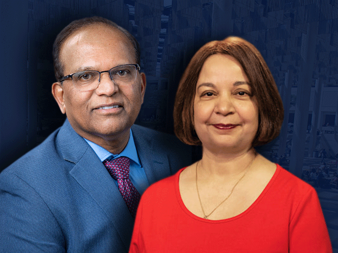 Ambika Mathur and Deepak Kamat smiling