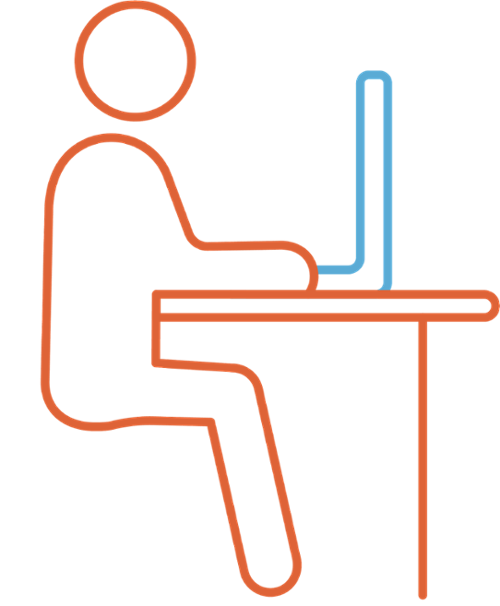 Employee working on computer