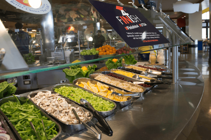 On-Campus Dining options of food